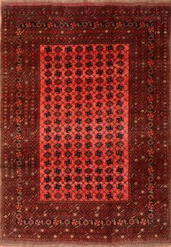 Afghan Khan Mohammadi Purple Rectangle 7x10 ft Wool Carpet 76127
