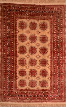 Afghan Khan Mohammadi Beige Rectangle 8x11 ft Wool Carpet 76128