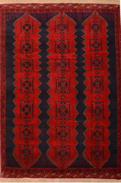 Afghan Khan Mohammadi Blue Rectangle 8x11 ft Wool Carpet 76129
