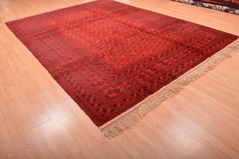 Khan Mohammadi Red Hand Knotted 84 X 114 Area Rug 100-76130 Image 1