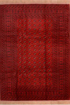 Afghan Khan Mohammadi Red Rectangle 8x11 ft Wool Carpet 76130