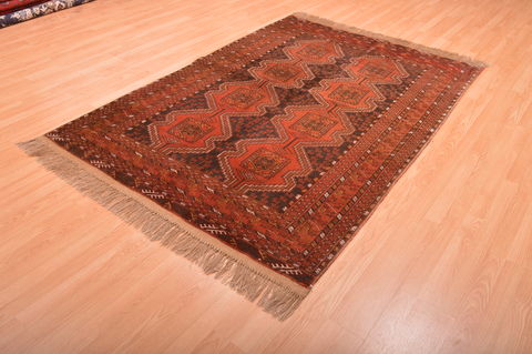Khan Mohammadi Brown Hand Knotted 51 X 73 Area Rug 100-76131 Image 10