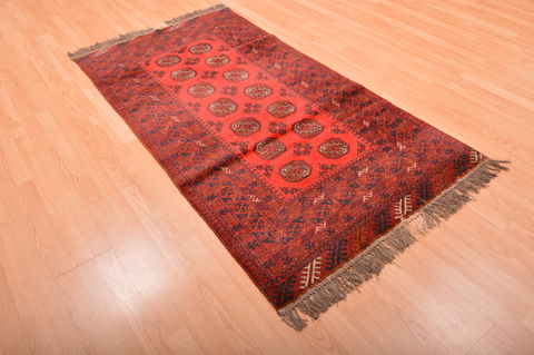 Khan Mohammadi Red Hand Knotted 35 X 66 Area Rug 100-76138 Image 1