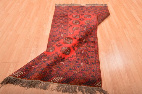 Khan Mohammadi Red Hand Knotted 35 X 66 Area Rug 100-76138 Image 9