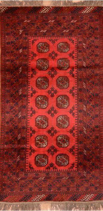 Khan Mohammadi Red Hand Knotted 35 X 66 Area Rug 100-76138 Image 0