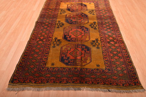 Khan Mohammadi Green Hand Knotted 47 X 72 Area Rug 100-76143 Image 1