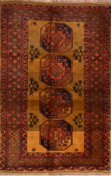Afghan Khan Mohammadi Green Rectangle 5x7 ft Wool Carpet 76143