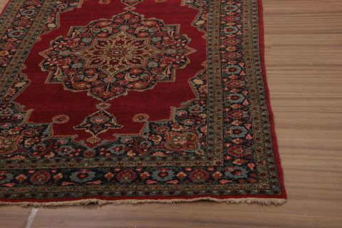 Tabriz Red Hand Knotted 45 X 610  Area Rug 155-76156 Image 3