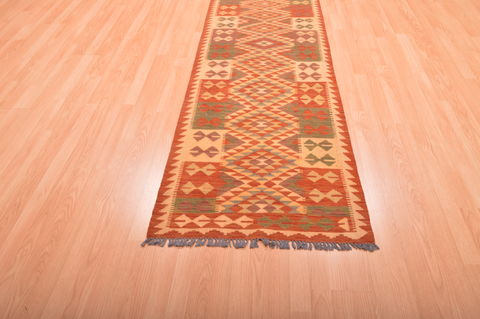 Kilim Red Runner Flat Woven 27 X 99 Area Rug 100-76165 Image 1