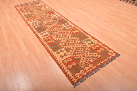Kilim Red Runner Flat Woven 27 X 99 Area Rug 100-76165 Image 3