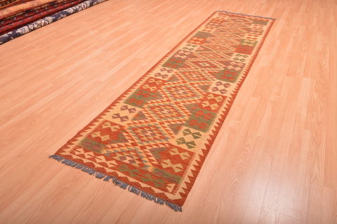 Kilim Red Runner Flat Woven 27 X 99 Area Rug 100-76165 Image 4