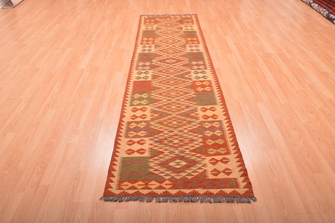 Kilim Red Runner Flat Woven 27 X 99 Area Rug 100-76165 Image 5