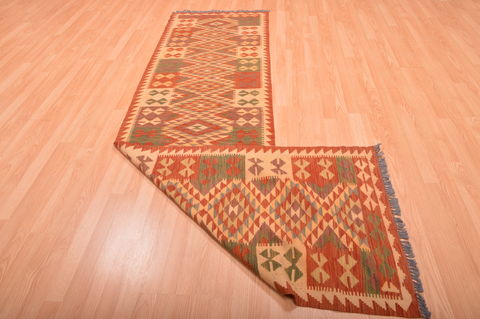 Kilim Red Runner Flat Woven 27 X 99 Area Rug 100-76165 Image 8