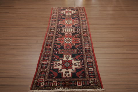 Meshkin Multicolor Runner Hand Knotted 34 X 102 Area Rug 155-76166 Image 1