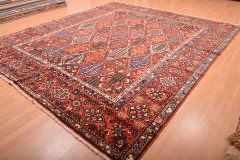Bakhtiar Red Hand Knotted 104 X 122 Area Rug 100-76175 Image 6