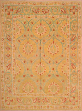 Persian Afshar Yellow Rectangle 10x13 ft Wool Carpet 76182