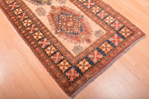Chobi Beige Runner Hand Knotted 211 X 92 Area Rug 100-76190 Image 10
