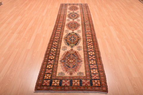 Chobi Beige Runner Hand Knotted 211 X 92 Area Rug 100-76190 Image 1