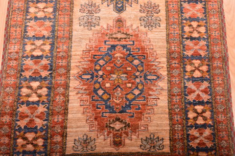 Chobi Beige Runner Hand Knotted 211 X 92 Area Rug 100-76190 Image 7