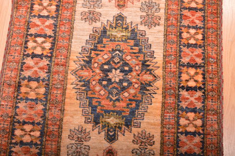 Chobi Beige Runner Hand Knotted 211 X 92 Area Rug 100-76190 Image 8