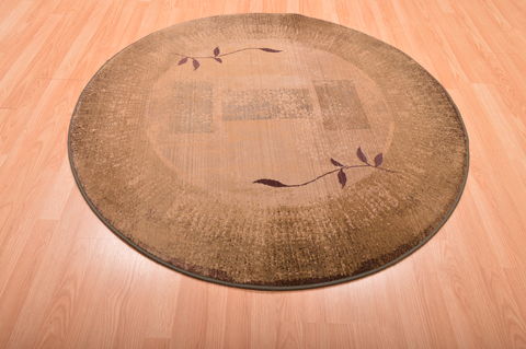 Modern Green Round Machine Made 411 X 411 Area Rug 100-76199 Image 1