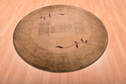Modern Green Round Machine Made 411 X 411 Area Rug 100-76199 Image 3