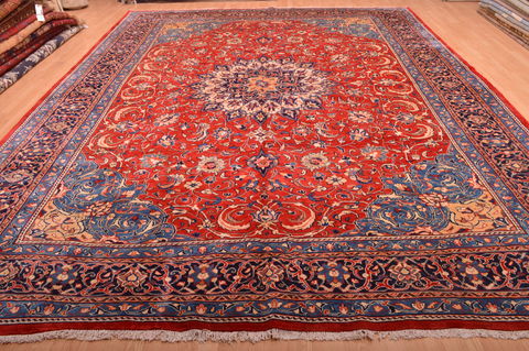 Mahal Red Hand Knotted 112 X 145 Area Rug 100-76248 Image 10