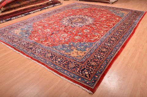 Mahal Red Hand Knotted 112 X 145 Area Rug 100-76248 Image 11