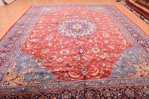 Mahal Red Hand Knotted 112 X 145 Area Rug 100-76248 Image 13
