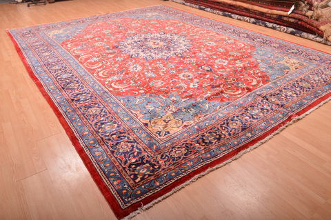 Mahal Red Hand Knotted 112 X 145 Area Rug 100-76248 Image 14