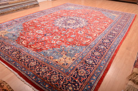 Mahal Red Hand Knotted 112 X 145 Area Rug 100-76248 Image 15