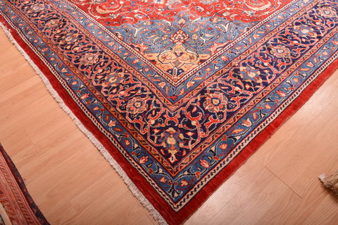 Mahal Red Hand Knotted 112 X 145 Area Rug 100-76248 Image 16