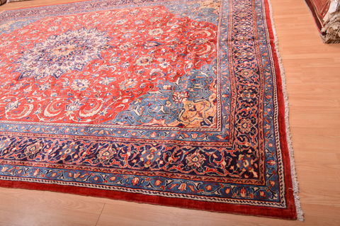 Mahal Red Hand Knotted 112 X 145 Area Rug 100-76248 Image 18