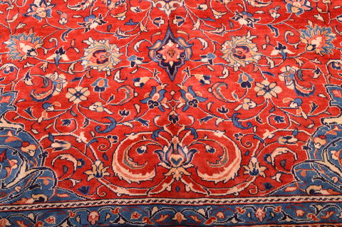 Mahal Red Hand Knotted 112 X 145 Area Rug 100-76248 Image 1