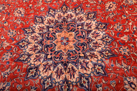 Mahal Red Hand Knotted 112 X 145 Area Rug 100-76248 Image 2