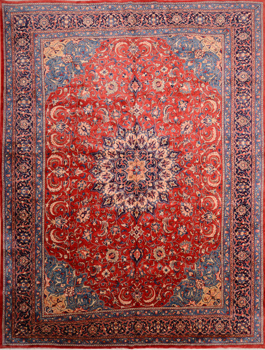 Mahal Red Hand Knotted 112 X 145 Area Rug 100-76248 Image 0