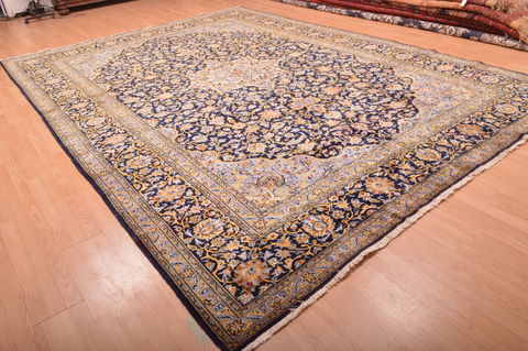 Kashan Blue Hand Knotted 103 X 146 Area Rug 100-76251 Image 13