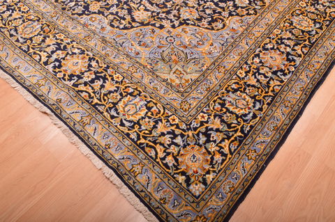 Kashan Blue Hand Knotted 103 X 146 Area Rug 100-76251 Image 18