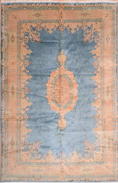 Kashan Blue Hand Knotted 9'6" X 14'8"  Area Rug 100-76252