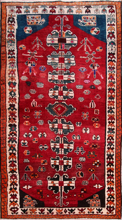 Shiraz Multicolor Hand Knotted 46 X 80  Area Rug 155-76254 Image 0