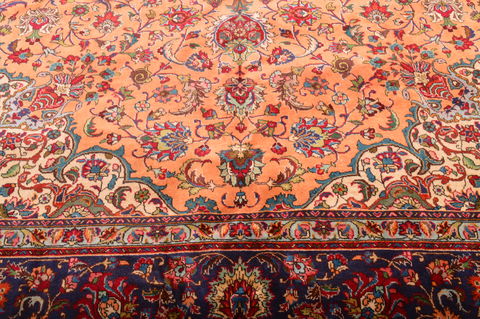 Tabriz Orange Hand Knotted 100 X 129 Area Rug 100-76286 Image 15