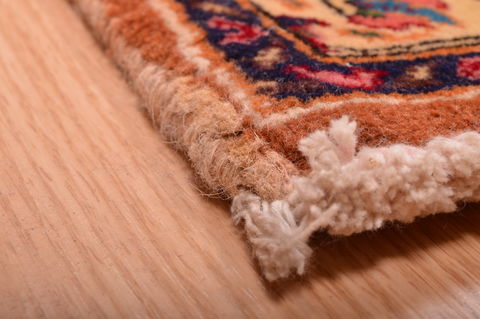 Tabriz Orange Hand Knotted 100 X 129 Area Rug 100-76286 Image 5