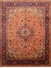 Tabriz Orange Hand Knotted 100 X 129 Area Rug 100-76286 Thumb 0