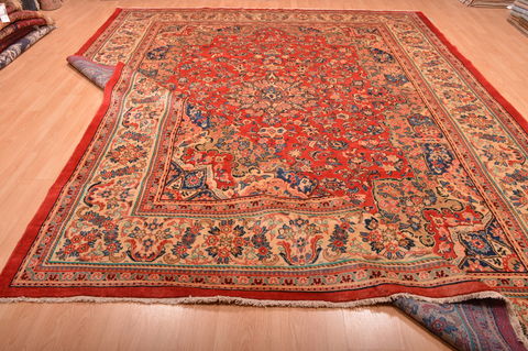 Mahal Red Hand Knotted 106 X 141 Area Rug 100-76288 Image 12