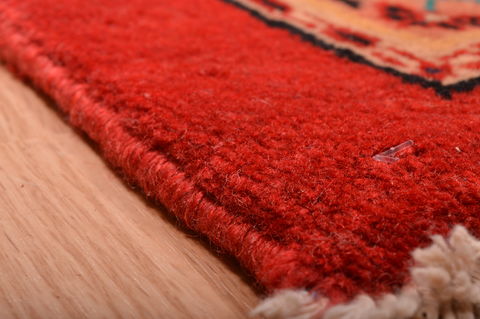 Mahal Red Hand Knotted 106 X 141 Area Rug 100-76288 Image 9