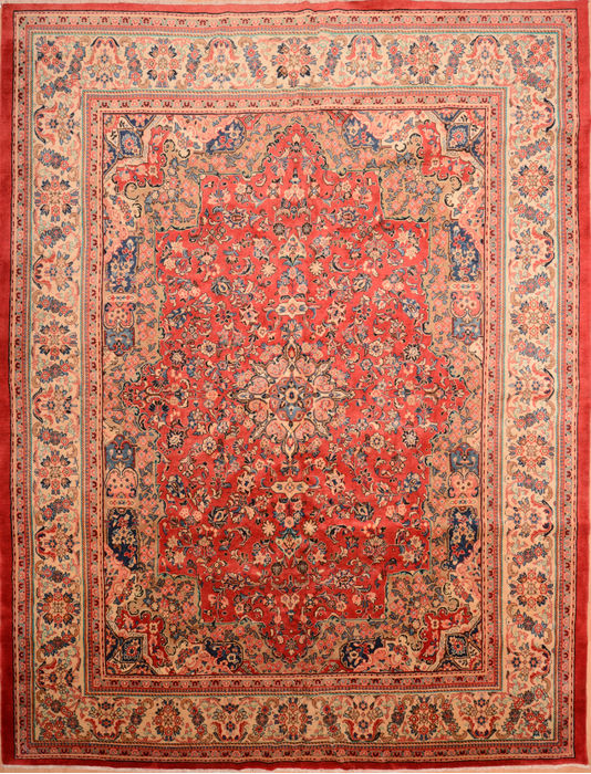 Mahal Red Hand Knotted 106 X 141 Area Rug 100-76288 Image 0
