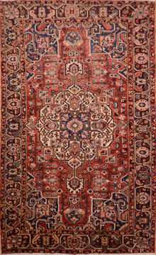 Persian Bakhtiar Brown Rectangle 10x14 ft Wool Carpet 76290