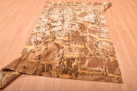 Modern Beige Hand Knotted 60 X 810 Area Rug 100-76297 Image 13