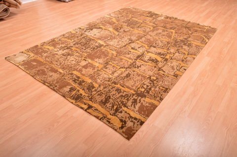 Modern Beige Hand Knotted 60 X 810 Area Rug 100-76297 Image 2