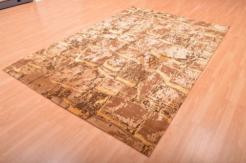 Modern Beige Hand Knotted 60 X 810 Area Rug 100-76297 Image 5